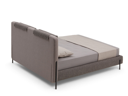 Pat tapitat Larry cu tablie inalta capitonata, somiera metalica, picioare metalice 13cm, laterale dehusabile, stil contemporan, personalizabil [4]