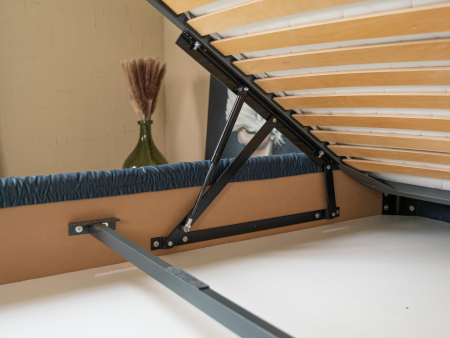 Pat tapitat Marsala cu tablie inalta matlasata, lada depozitare, somiera metalica, picioare metalice 15cm, laterale dehusabile, stil modern, personalizabil [12]