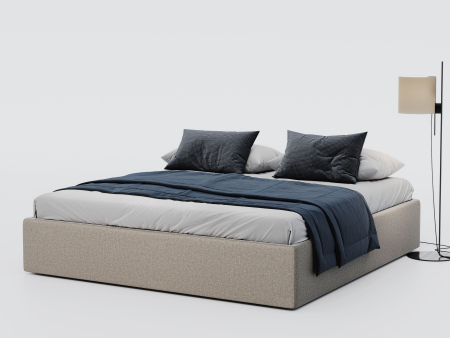 Pat tapitat minimalist Napoli, lada depozitare, somiera metalica, picioare plastic 3cm, laterale dehusabile, personalizabil [2]