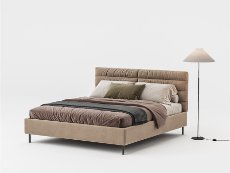 Mobila Dormitor - Pat tapitat Narni 1 cu tablie inalta, lada depozitare, somiera metalica, picioare metalice 10cm, laterale dehusabile, stil modern, personalizabil