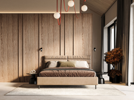 Pat tapitat Narni 1 cu tablie inalta, lada depozitare, somiera metalica, picioare metalice 10cm, laterale dehusabile, stil modern, personalizabil [8]