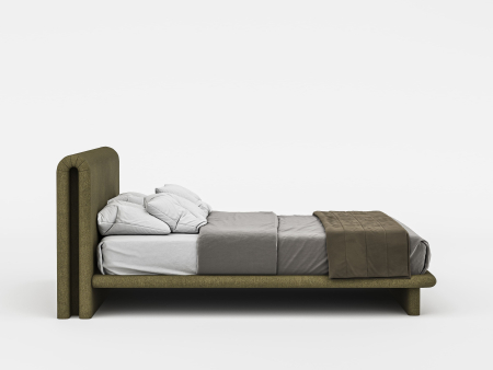 Pat tapitat Nola 1 cu tablie inalta capitonata, lada depozitare, somiera metalica, picioare plastic 3cm, laterale dehusabile, stil modern, personalizabil [21]