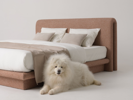 Pat tapitat Nola 2 cu tablie inalta capitonata, lada depozitare, somiera metalica, picioare plastic 3cm, laterale dehusabile, stil modern, personalizabil [21]