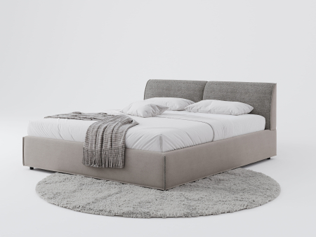 Mobila Dormitor - Pat tapitat Novara cu tablie inalta, lada depozitare, somiera metalica, picioare metalice 11cm, laterale dehusabile, stil modern, personalizabil