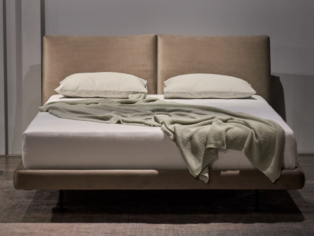 Pat tapitat Ora Light cu tablie inalta capitonata, somiera metalica, picioare metalice 20cm, laterale dehusabile, stil contemporan, personalizabil [15]