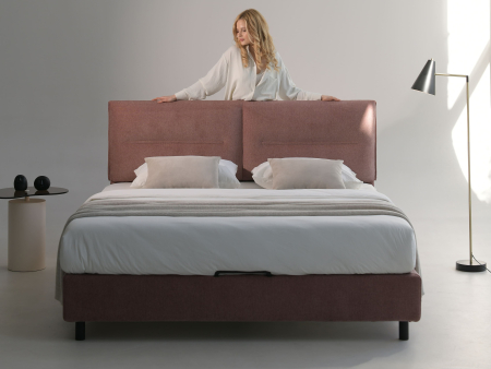 Pat tapitat Salerno cu tablie inalta, lada depozitare, somiera metalica, picioare metalice 10cm, laterale dehusabile, stil modern, personalizabil [8]