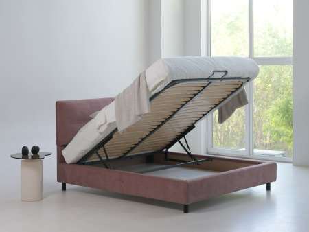 Pat tapitat Salerno cu tablie inalta, lada depozitare, somiera metalica, picioare metalice 10cm, laterale dehusabile, stil modern, personalizabil [6]