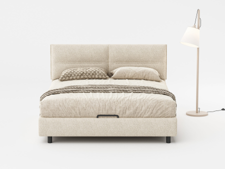 Pat tapitat Salerno cu tablie inalta, lada depozitare, somiera metalica, picioare metalice 10cm, laterale dehusabile, stil modern, personalizabil [4]