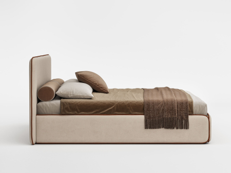 Pat tapitat Torino cu tablie inalta capitonata, lada depozitare, somiera metalica, picioare plastic 3cm, laterale dehusabile, stil modern, personalizabil [4]