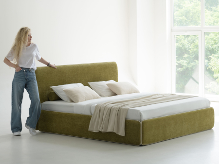 Pat tapitat Torino cu tablie inalta capitonata, lada depozitare, somiera metalica, picioare plastic 3cm, laterale dehusabile, stil modern, personalizabil [1]