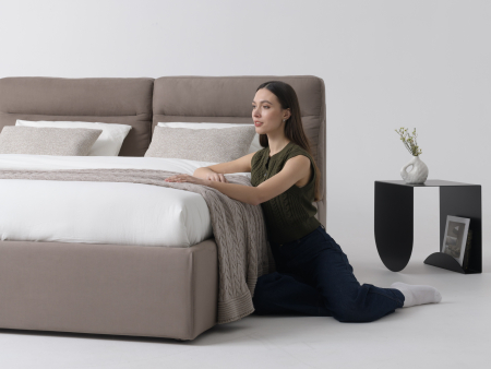 Pat tapitat Vancouver cu tablie inalta ultra-comfortabila, lada depozitare, somiera metalica, picioare plastic 3cm, laterale dehusabile, stil contemporan, personalizabil [10]