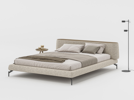 Mobila Dormitor - Pat tapitat Vertigo cu tablie inalta capitonata, picioare metal 16cm, laterale dehusabile, stil contemporan, personalizabil