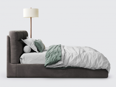 Pat tapitat Vancouver cu tablie inalta ultra-comfortabila, lada depozitare, somiera metalica, picioare plastic 3cm, laterale dehusabile, stil contemporan, personalizabil [10]