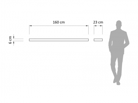 Polita de perete Wally 160cm, lemn masiv, multiple finisaje disponibile, stil minimalist [6]