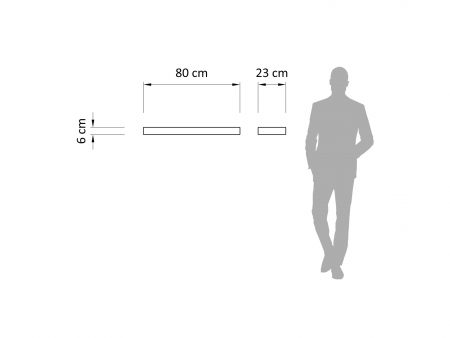 Polita de perete Wally 80cm, lemn masiv, multiple finisaje disponibile, stil minimalist [6]