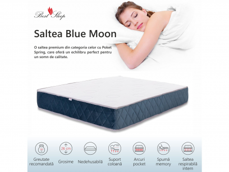 Saltea Blue Moon, H26cm, arcuri tip pocket, spume HR si memory, fermitate medie [1]