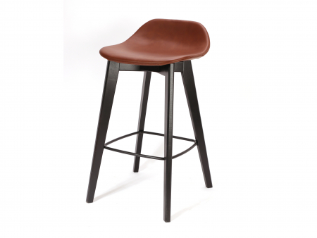 Claudie Design - Scaun bar H65cm Amelia, tapitat, personalizabil, lemn masiv stejar, stil contemporan, tapiterie stofa sau piele