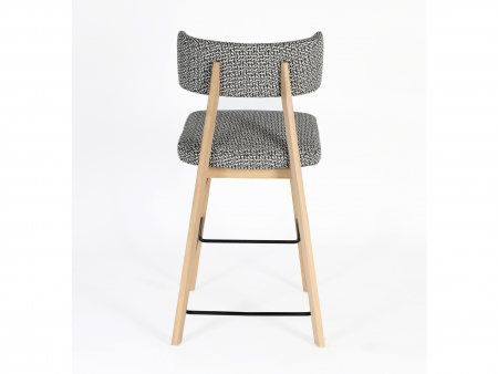 Scaun bar H65cm Chloe, tapitat, personalizabil, lemn masiv stejar, stil contemporan, tapiterie stofa sau piele [3]