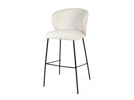 Claudie Design - Scaun bar H65cm Stella, tapitat, personalizabil, picioare metalice, stil contemporan, tapiterie stofa sau piele