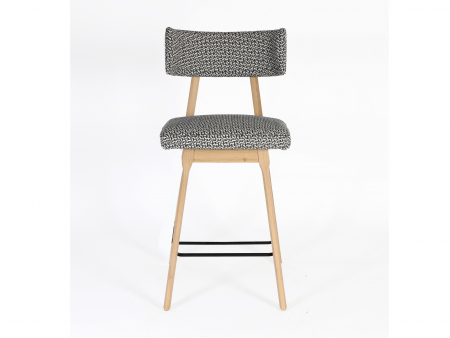 Scaun bar H75cm Chloe, tapitat, personalizabil, lemn masiv stejar, stil contemporan, tapiterie stofa sau piele [1]