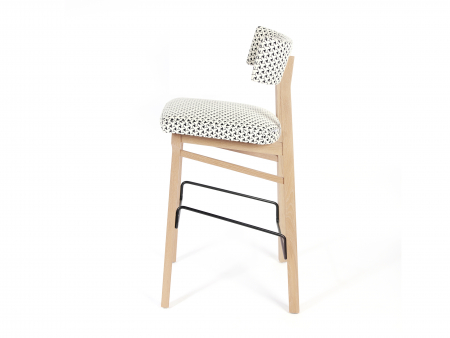 Scaun bar H75cm Chloe, tapitat, personalizabil, lemn masiv stejar, stil contemporan, tapiterie stofa sau piele [6]