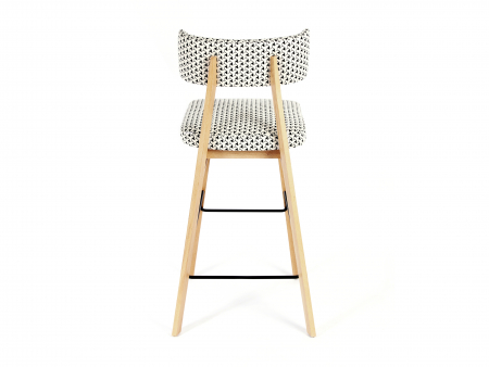 Scaun bar H75cm Chloe, tapitat, personalizabil, lemn masiv stejar, stil contemporan, tapiterie stofa sau piele [7]