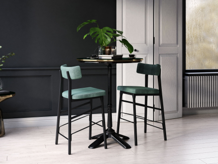 Scaun bar H75cm Chloe, tapitat, personalizabil, lemn masiv stejar, stil contemporan, tapiterie stofa sau piele [1]