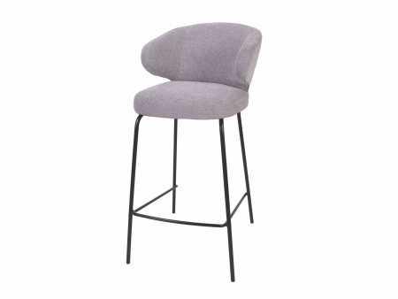 Claudie Design - Scaun bar H80cm Stella, tapitat, personalizabil, picioare metalice, stil contemporan, tapiterie stofa sau piele