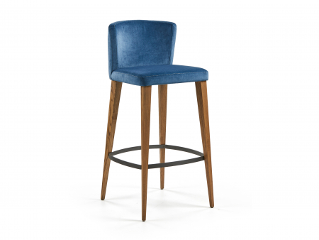 Scaune Bar - Scaun bar Jewel, tapitat, personalizabil, picioare lemn masiv si otel, stil modern, tapiterie stofa