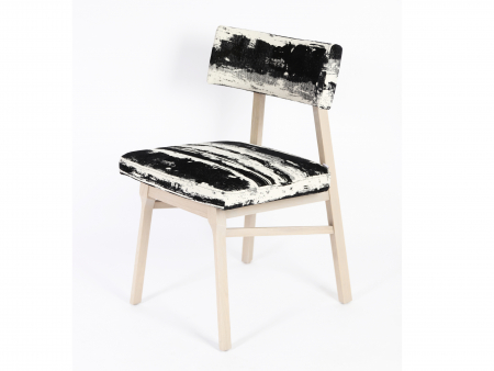 Claudie Design - Scaun Chloe, tapitat, personalizabil, lemn masiv stejar, stil contemporan, tapiterie stofa sau piele