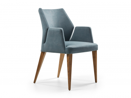 Scaune Dining - Scaun cu brate Ergo, tapitat, personalizabil, picioare lemn masiv, scoica lemn masiv, stil contemporan, tapiterie stofa