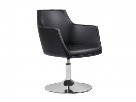 Scaune Dining - Scaun cu brate rotativ Hera 28, tapitat, personalizabil, picior otel, scoica lemn masiv, stil contemporan, tapiterie stofa