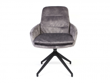 Scaune Dining - Scaun cu brate rotativ Johan Pro, tapitat, personalizabil, picioare metalice, scoica lemn masiv, stil contemporan, tapiterie stofa sau piele