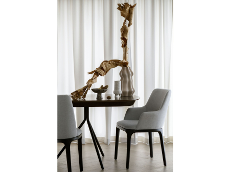 Scaun cu brate Movano, tapitat, personalizabil, picioare lemn masiv, scoica lemn masiv, stil contemporan, tapiterie stofa sau piele [2]