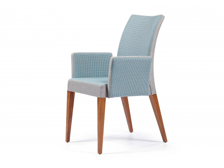 Scaun cu brate Venice, tapitat, personalizabil, picioare lemn masiv, stil modern, tapiterie stofa [1]
