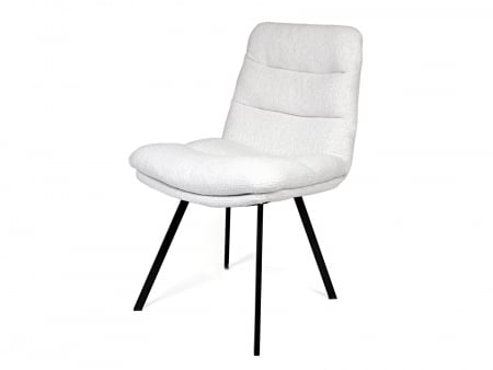 Mobila Dining - Scaun Jonathan, tapitat, personalizabil, picioare metalice, scoica lemn masiv, stil contemporan, tapiterie stofa sau piele