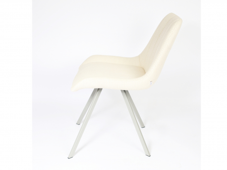 Scaun Simon, tapitat, personalizabil, picioare metalice, scoica lemn masiv, stil contemporan, tapiterie stofa sau piele [5]