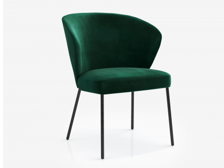 Scaun Stella, tapitat, personalizabil, picioare metalice, scoica lemn masiv, stil contemporan, tapiterie stofa sau piele [2]