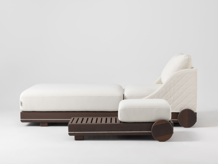 Sezlong pentru plaja cu spatar reglabil Portofino 100-150cm, personalizabil, stil contemporan, lemn masiv, stofa pentru uz exterior [13]