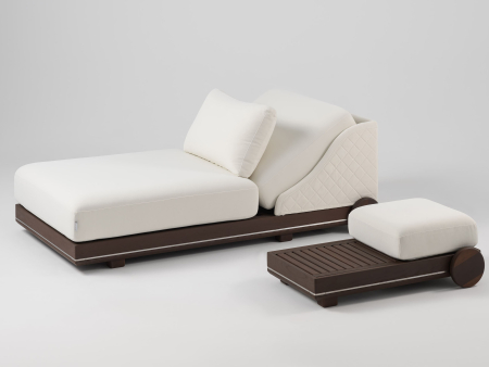Sezlong pentru plaja cu spatar reglabil Portofino 100-150cm, personalizabil, stil contemporan, lemn masiv, stofa pentru uz exterior [12]