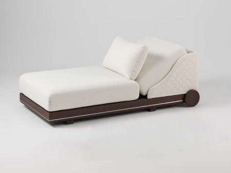 Mobilier de exterior - Sezlong pentru plaja cu spatar reglabil Portofino 100-150cm, personalizabil, stil contemporan, lemn masiv, stofa pentru uz exterior