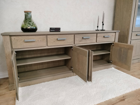 Bufet 4 usi 4 sertare Zurich 225cm, stejar, finisaj mat, stil rustic [8]