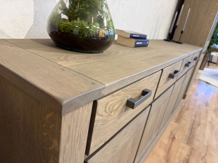 Bufet 4 usi 4 sertare Zurich 225cm, stejar, finisaj mat, stil rustic [2]