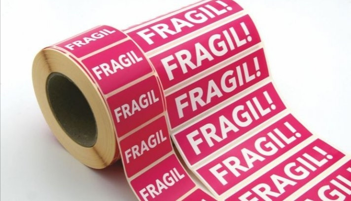 1000 buc Rola cu eticheta "FRAGIL" 60x40 mm, autoadezive, 1000 buc [2]