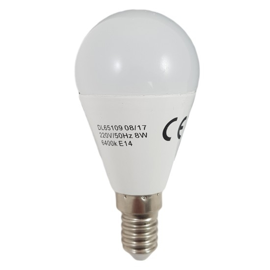 Bec Led Sferic E14, model G45, 8W=60W, 6400K, lumina rece [1]