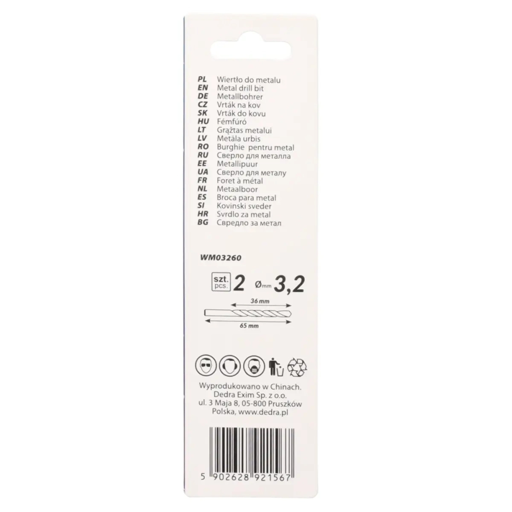 Burghie pentru metal 2buc, HSS, DIN338, 3,0x61mm [2]