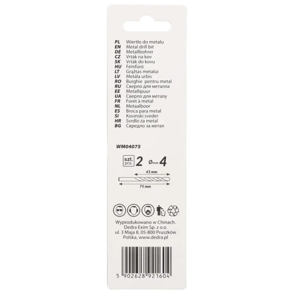 Burghie pentru metal 2buc, HSS, DIN338, 3,5x70mm [2]