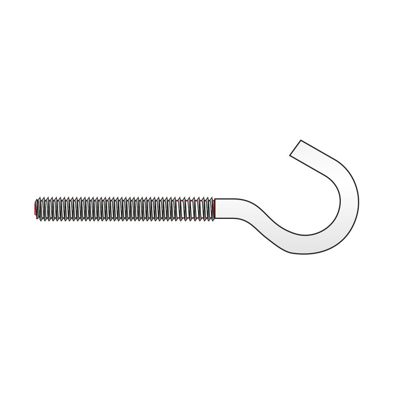 Carlig filetat fara saibe si piulite, otel, zincat, M6X45/buc Rocast [1]