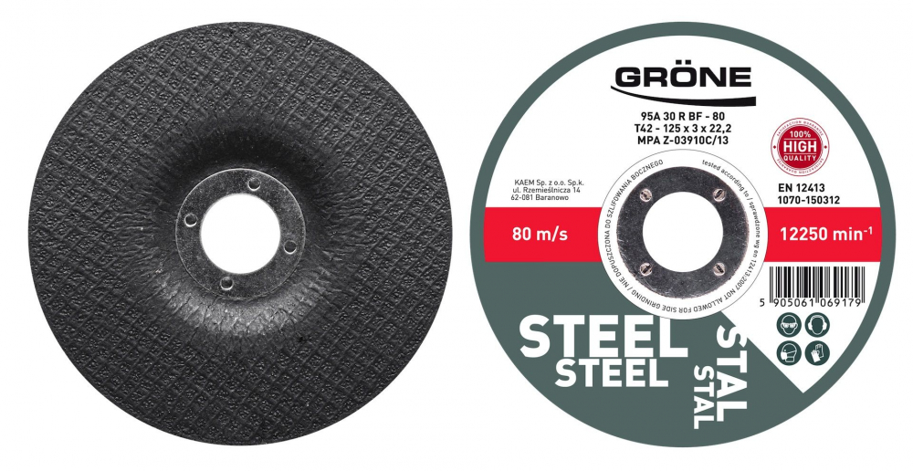 DISC ABRAZIV PT OTEL GRONE TIP ''41'' 125MMX1.6MMX22.23MM [1]