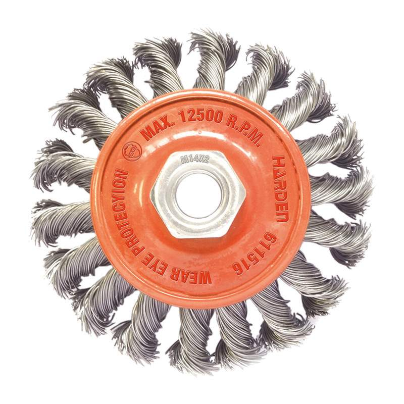 Perie cilindrica plata sarma rasucita, 100 mm, Profesional, Harden [1]
